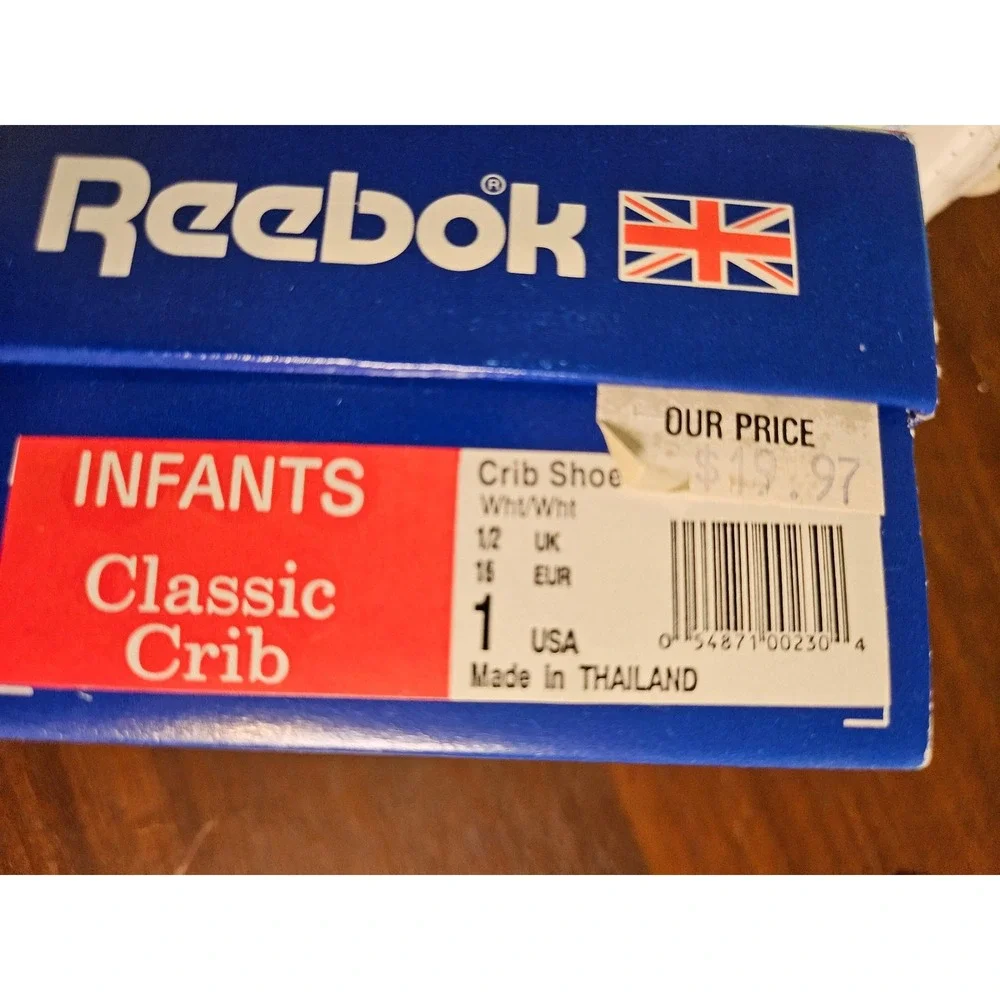 Reebok Classic Crib Shoes Kids 1 White Vintage High Top Sneakers